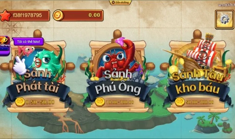 Các phòng chơi trong game Bắn Cá Vua Hải Tặc Tại SV368