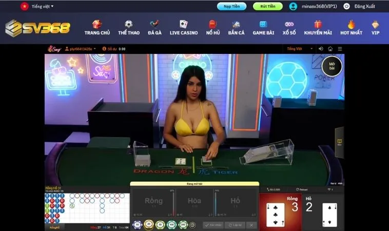 Chơi Dragon Tiger Tại SV368 cùng dealer nóng bỏng