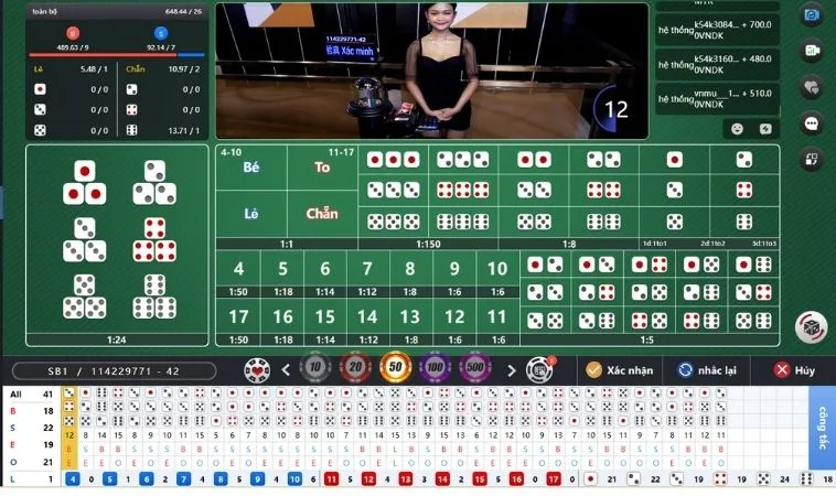 Bàn cược Tài Xỉu SV368