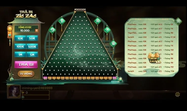 Giao diện chơi game nhanh ZicZac Tại SV368